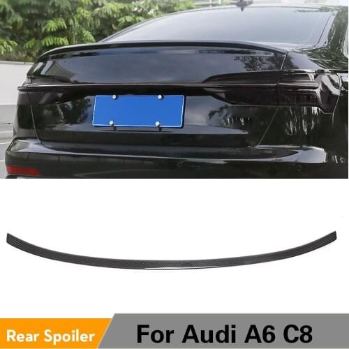 Rear Trunk Spoiler for Audi A6 C8 2019 2020 3 Styles Carbon Fiber Rear Trunk Boot Lip Wing Spoiler Lip