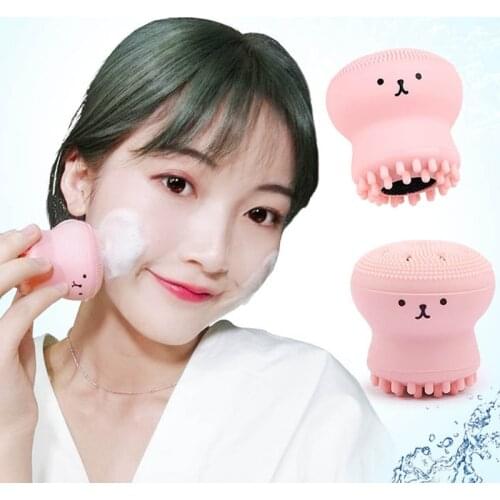 1PCS Silicone Small Octopus Facial Cleansing Brushes Remover Skin Oil Dead Skin Acne Pores Cleaning Washing Brush Massager