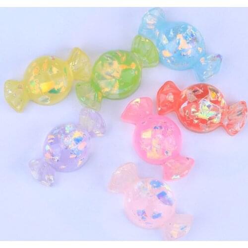 10-50Pc Transparency Resin Candy Glitter Scrapbook Materials DIY Kids Hair Accessories Earring Food Toys Phone Shell Patch Decor