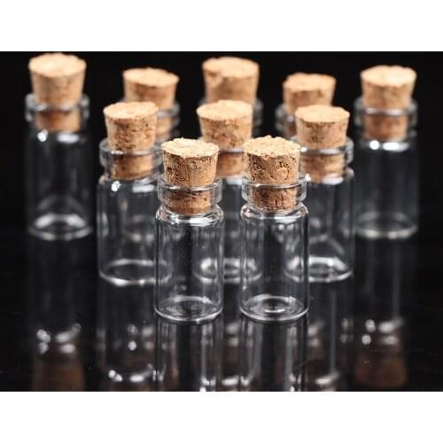 10pcs Small Glass Bottles with Cork Tiny Vials Jars 11x22mm For Wedding Jewelry