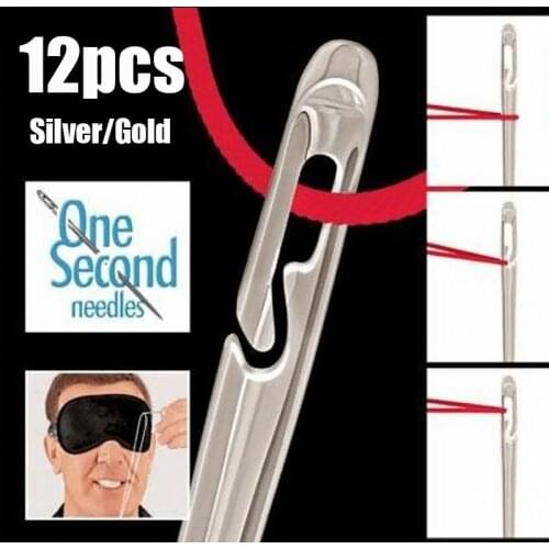 12 Pcs Sewing Needles Multi-size Side Opening Stainless Steel Darning Sewing Household Hand Tools DIY Sewing Needle Sewing