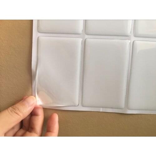 16 Pcs. Credit card size 85.5x54mm Clear rectangle Epoxy Stickers