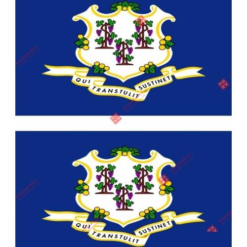 2 X Hot Sell Personality Aufkleber Auto Sticker Motorrad Fahne Flagge Amerikanische Usa Connecticut Racing Stickers