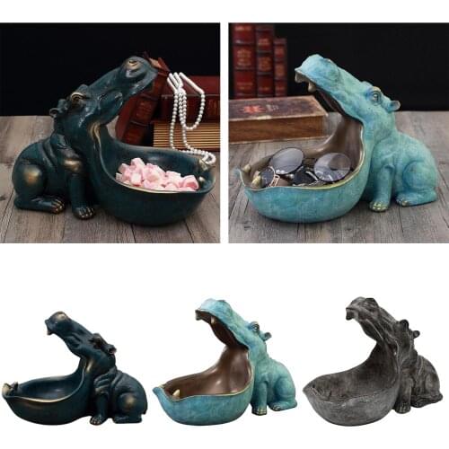 3xHippo Storage Tray Organizer Holder Sculpture Statue Hallway Home Decor