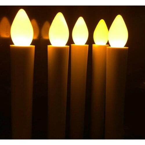 36pcs/lot Remote controlled Led taper candle stick wedding table home decor candleabra Church Lights Flameless w/controller 17.5