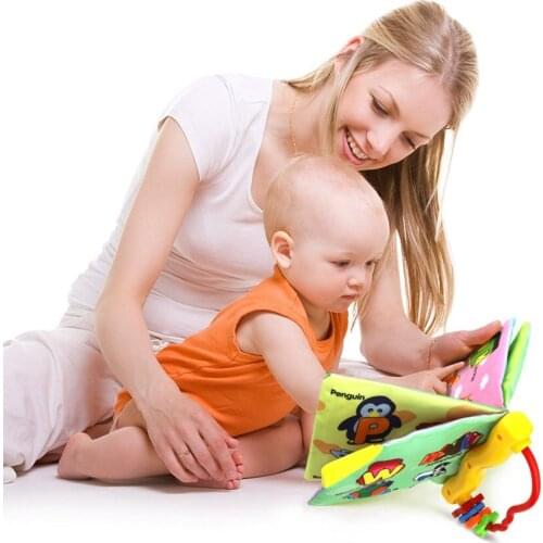 4 Styles Baby Soft Cloth Book Rustle Sound Early Educational Rattle Books Infant Learning English Newborn Stroller Hanging Toy