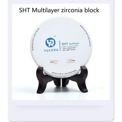 46% Multi Layer Zirconia Block Dental Material Zirconium Multilayer Preshaded Zirkonzahn Zirconia Blank for Dental Equipment