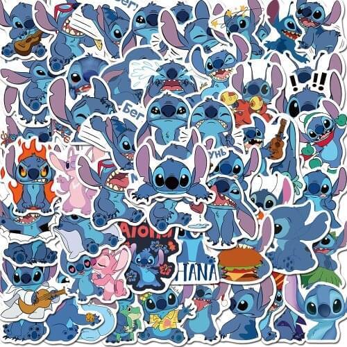 50PCS Disney Lilo Stitch Stickers Cartoon Kids Cute Anime Stickers kawaii Luggage Notebook Scrapbooking Sticker