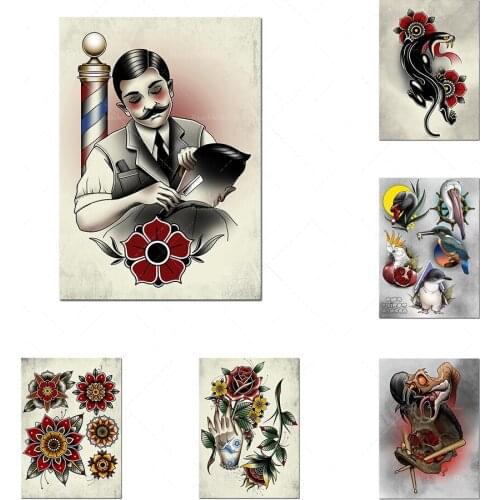 Affiche d'impression de motif de tatouage gitan traditionnel