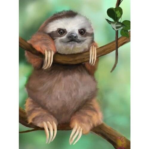 Full Square/Round Drill 5D DIY Diamond Painting "Animal Young Sloth Baby" 3d Embroidery Cross Stitch 5D Home Decor Gift