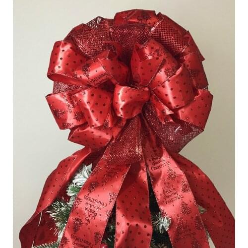 Bow on Christmas Tree Top Big Bow Large Christmas Tree Decorative Bow home decore christmas ornaments