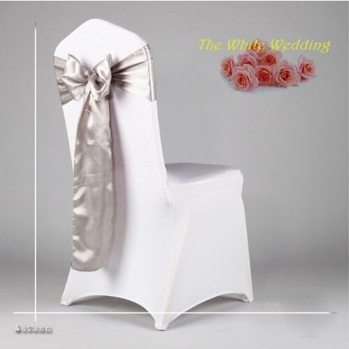 Free Shpping to USA 100 Cheap Ivory Chair Sashes For Wedding Chair Cover Sash