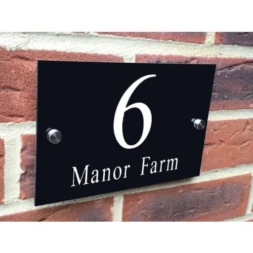 DIY House Number CONTEMPORARY GLOSS BLACK ACRYLIC HOUSE NUMBER SIGN PLAQUE / DOOR SIGN / HOUSE NAME