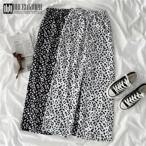 Duckwaver 2021 Wide Leg Pants Leopard Print Harajuku Trousers Women Comfortable Pants Spring Summer Fashion Streetwear Women