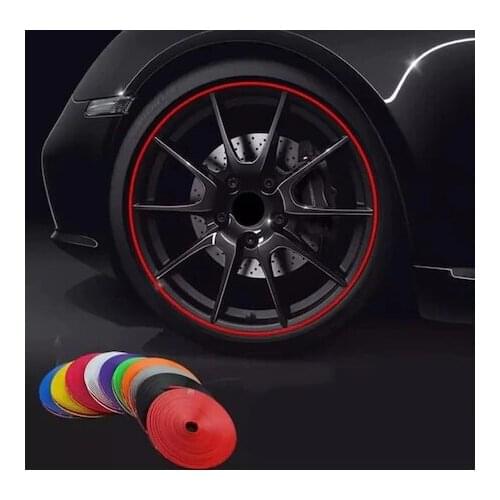 For Auto Car Rim Edge Wick Strip Wheel Rim Protector Wick 8 Meters Red