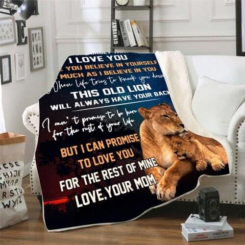 To My Son 3d printed fleece blanket for Beds Hiking Picnic Thick Quilt Fashionable Bedspread Sherpa Throw Blanket 08