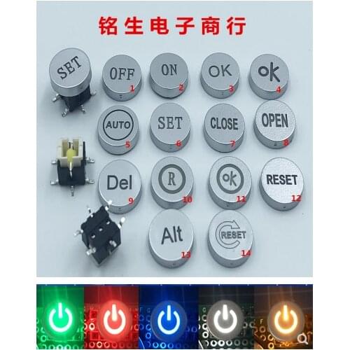 Cap+switch)=1pcs i pattern hat 6X6 with light button pattern hat light touch switch with LED light 0-9 switch with light 6X6