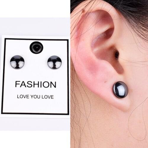 Weight Loss Magnet Earrings Natural Magnetic Stone Therapy Slimming Health Care Power Clip Earrings Weight Loss Product Jewelry