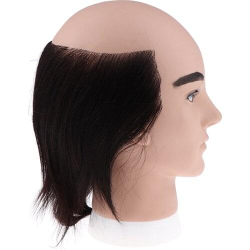 7.9’’ Human Hair Male Mannequin Head Hairdresser Braiding Weaving Cutting Training Manikin Cosmetology Doll Head