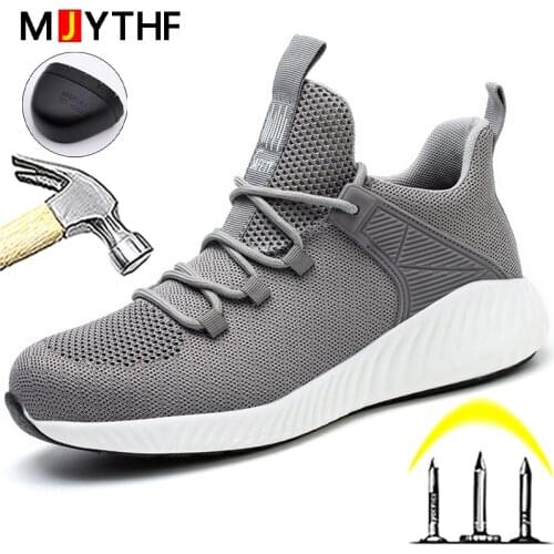 MJYTHF Safety Shoes Sneakers Male Indestructible Shoes Boots Work Shoes Steel Toe Industrial Shoes Protective Men Boots Security