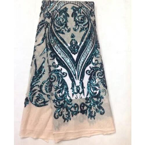 Fashionable african style net lace fabric,SYJ-324 sequins lace fabric for wedding dress free shipping