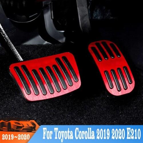 For Toyota Corolla 2019-2020 Aluminum Alloy Car Accelerator Pedal Brake Pedal Cover Pad Case Non-Slip Car Accessories
