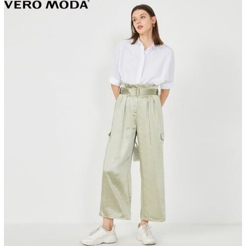 Vero Moda Women Retro Glossy High Waist Capris Pants | 320350003