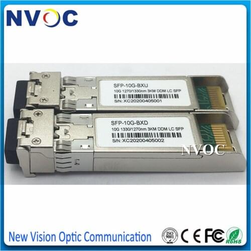 10G Single Mode Single Fiber SM BIDI SFP+ 3Km 1270/1330nm DOM LC Connector Transceiver Strong Compatibility Mikrotik and Cisco