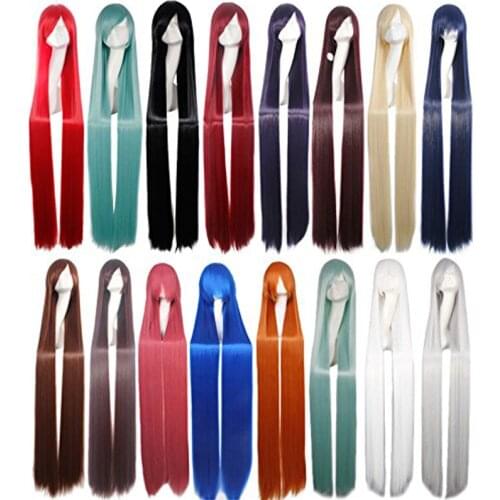 150CM Long Straight Heat Resistant Synthetic Hair Wig Women Universal Cartoon Cosplay Wig Anime Costume Party Wigs + Wig Cap