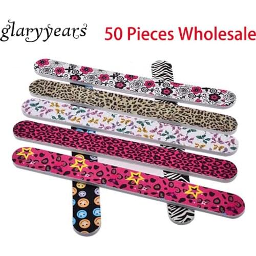 50 Pieces Wholesale Nail Care File Sandpaper Pedicure Manicure Tips Tool Grit Buffing Durable Nail File Emery Board Professional