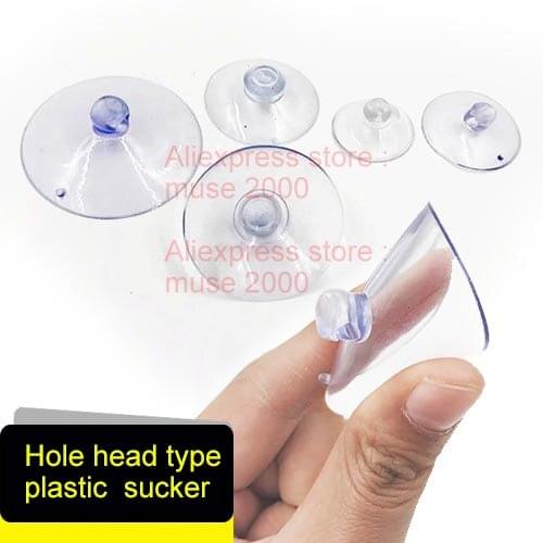 Hole head Clear PVC sucker plastic hooker wedding car flower DIY home toy card diy smooth flat tile glass sucker hanger