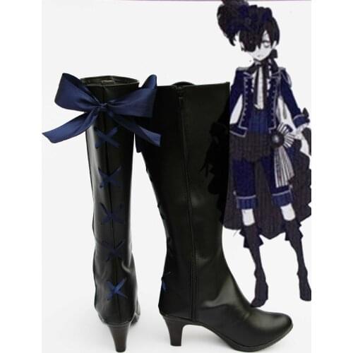 Custom made dark blue and black ciel shoes from black butler Kuroshitsuji