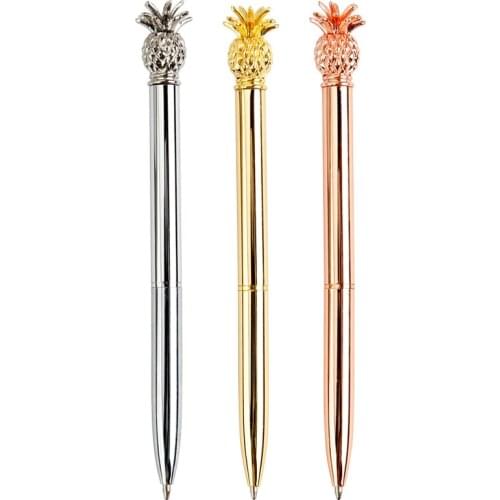 24PCS 2020 Creative Pineapple Ballpoint Pen Korean Stationery Gift Metal Pens for Writing