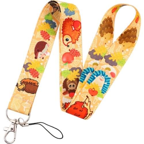 Hedgehog Cartoon Lanyard Badge ID Mobile Phone Rope Key Lanyard Neck Straps Accessories webbings ribbons
