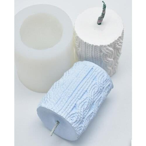 3D yarn column shape aromatherapy plaster fondant clay candle silicone mold