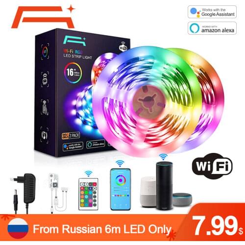 LED Light Strips,Works with Alexa Google Home,Wifi Controller 5050 RGB LED Light ,App and Remote Control, for Home Decoration