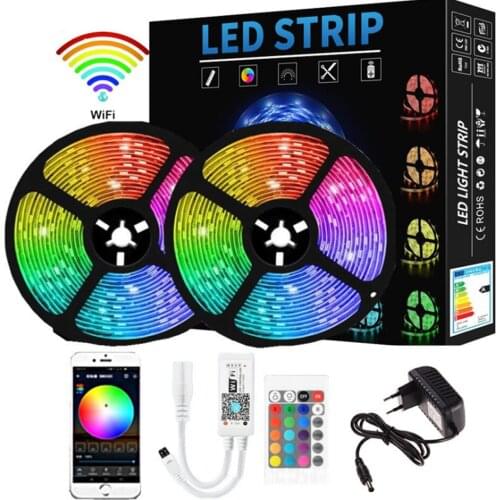 LED Light Strips Bluetooth WIFI Controller Flexible RGB 2835 Decoration BackLight Lamp Night light Luminous String For Bedroom
