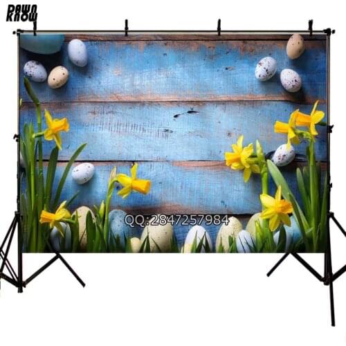DAWNKNOW Happy Easter Vinyl Photography Background For Egg Flower New Fabric Polyester Backdrop For Baby Photo Studio F2379