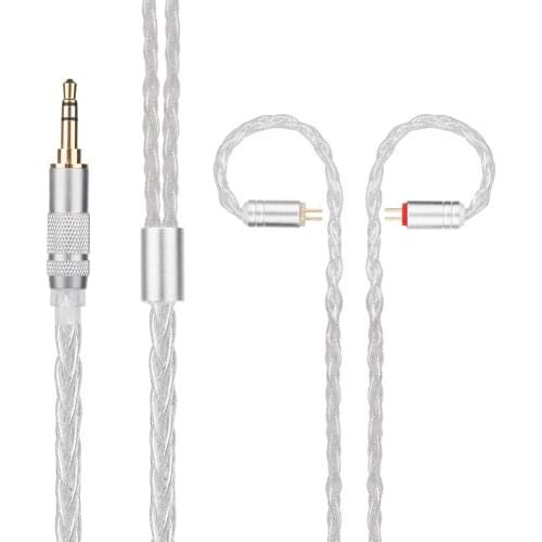 Yinyoo H3 H5 8 Core Upgraded Silver Plated Earphone Cable with MMCX/2Pin for BLON BL-01 BL-03 KZ ASX ZSX EDX DQ6 CCA CA16 CKX