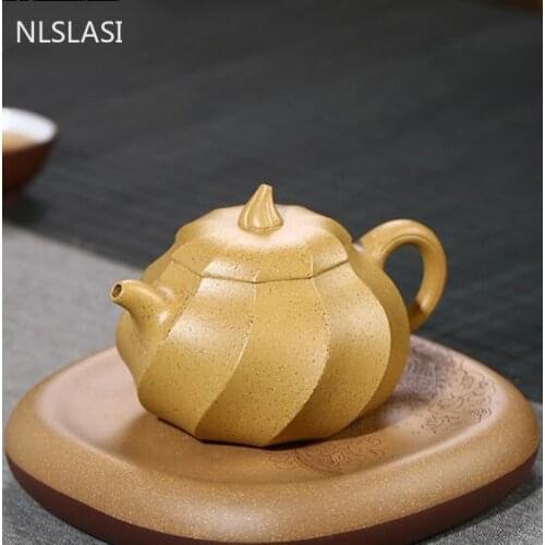 Yixing Purple Clay tea pot Pumpkin Teapots Handmade beauty kettle Tea ceremony supplies Customized gifts Authentic 290ml
