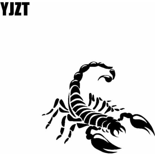 YJZT 15.5CM*12.6CM Valiant Scorpion Delicate Dazzling Predator Car Sticker Vinyl Decal Black/Silver C19-0430
