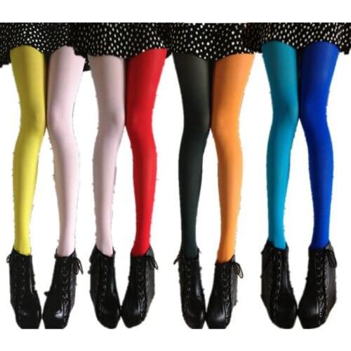 Women Creative Hot Solid Skinny Slim Patchwork Footed Tights Stretchy Pantyhose Stockings Elastic Stockings Tight