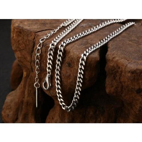Solid 925 Sterling Silver Women men simple chain necklace Gift Jewelry A5134