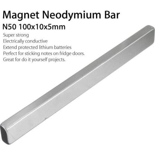 100x10x5mm N50 Long Cuboid Block Bar Neodymium Magnet Strong Magnet Super Powerful Permanent Magnetic Rectangle Magnet