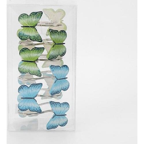 12pcs/pack Resin Butterfly Shower Curtain Rings Hooks Rust-Resistant Curtain Bathroom Accessories Polished Satin iron Hook