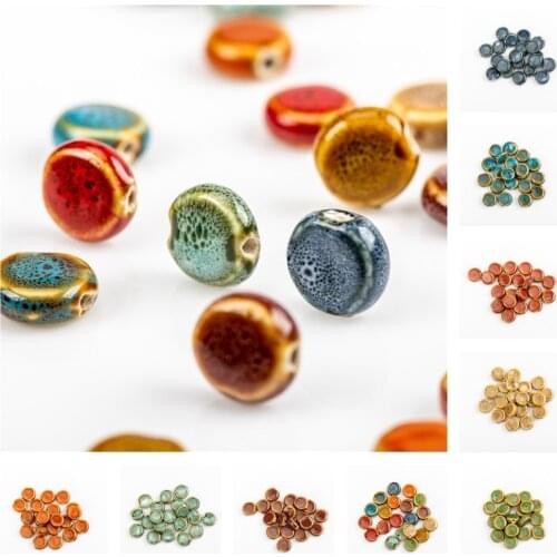 15# 20pcs Round Shape Colorful China Ceramic Beads Wholesale Sell By Bags China Ceramics Beads #A518A