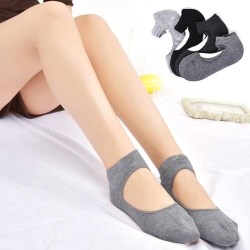 2018 Spring Full Cotton Motion Socks Circle Head Non-slip Reveal Back Socks Woman Socks Solid Color Woman Socks jr01