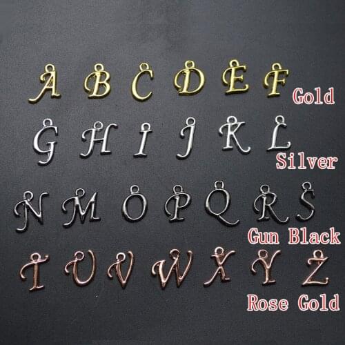 260pcs Rose Gold Silver Gun Black Color English Letters Small Charms For Fashion Women Jewelry Making Materials