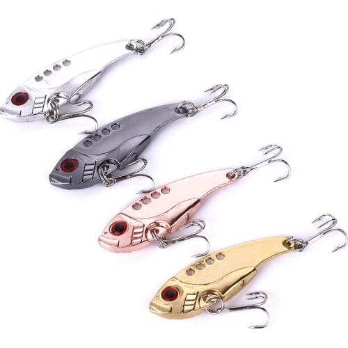 4Pcs Metal VIB Fishing Lure 3g 7g 11g Crankbait Vibration Spoon Spinner Sinking Bait Tackle