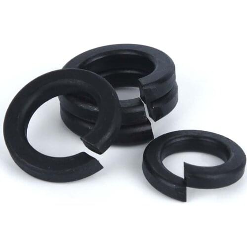 5/50pcs M2 M2.5 M3 M4 M5 M6 M8 M10 M12 M14 M16-M24 GB93 Black Grade 8.8 Steel Spring Washer Split Lock Elastic Gasket Shells Pad